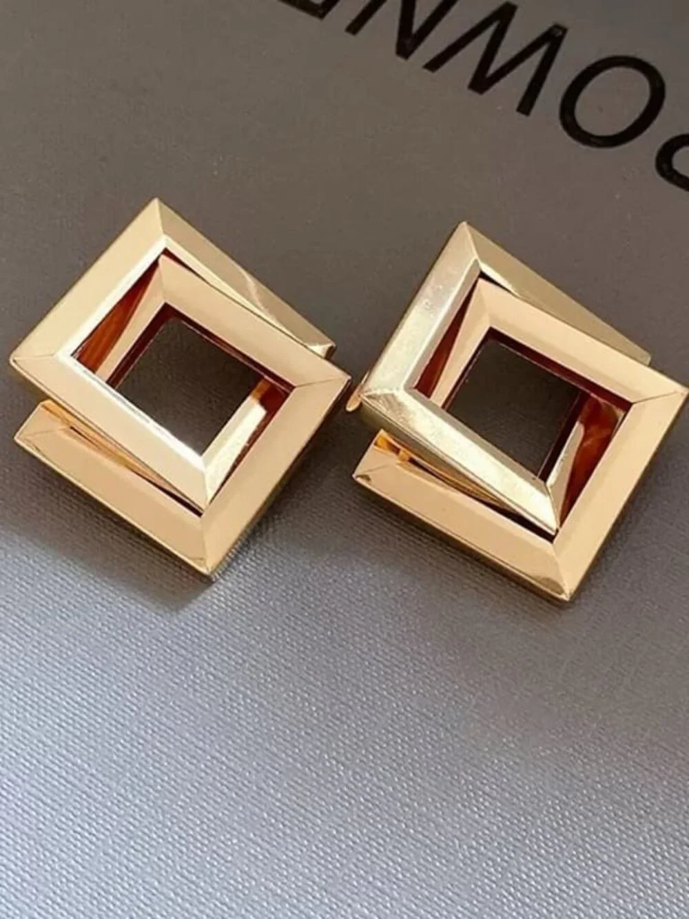 layered rhombus earrings
